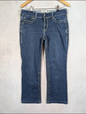 Ariat REAL Straight Jeans Womens Size 32L Dark Wash Stretch Western Denim